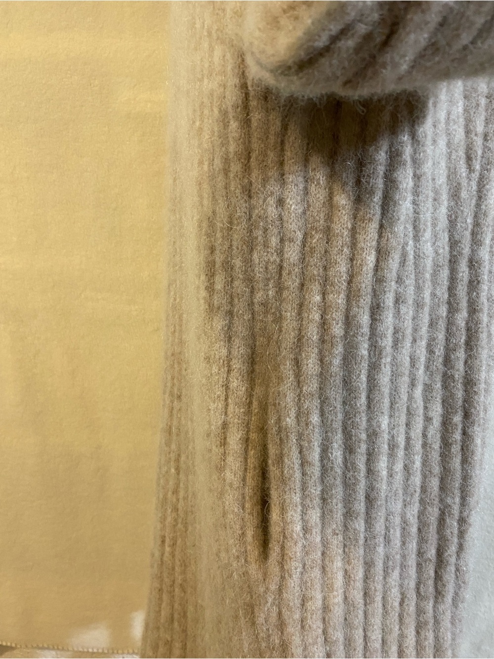 Lululemon heathered crepe tan Alpaca Wool-Blend Shawl-Collar cardigan - Picture 5 of 9